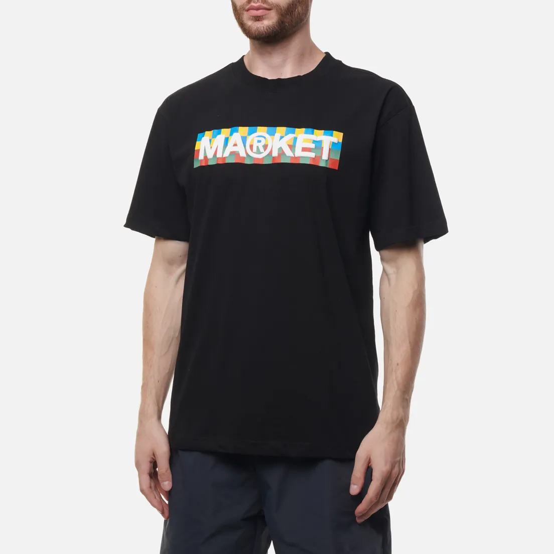 MARKET Мужская футболка Checkered Bar Logo