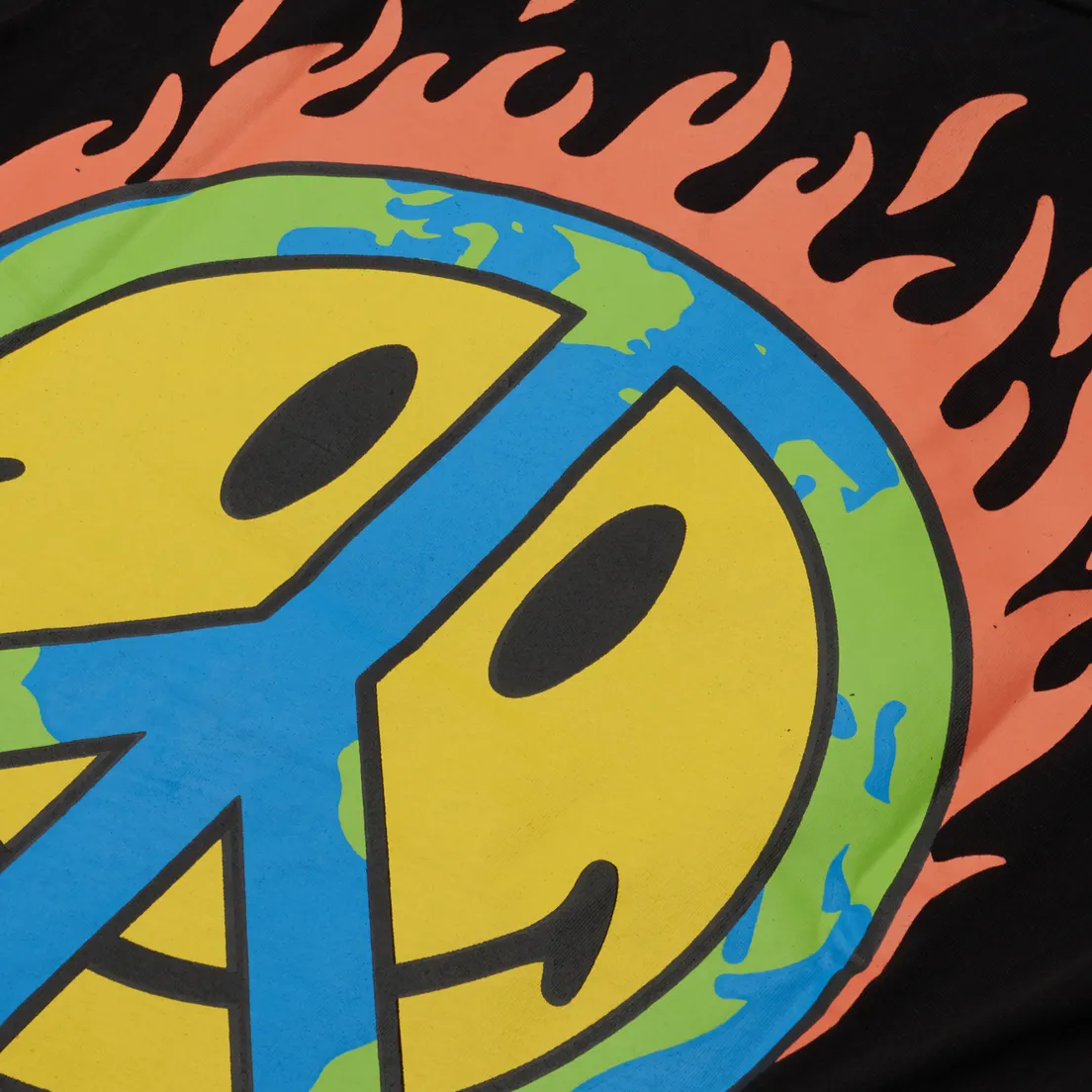 MARKET Мужская футболка Smiley Earth On Fire