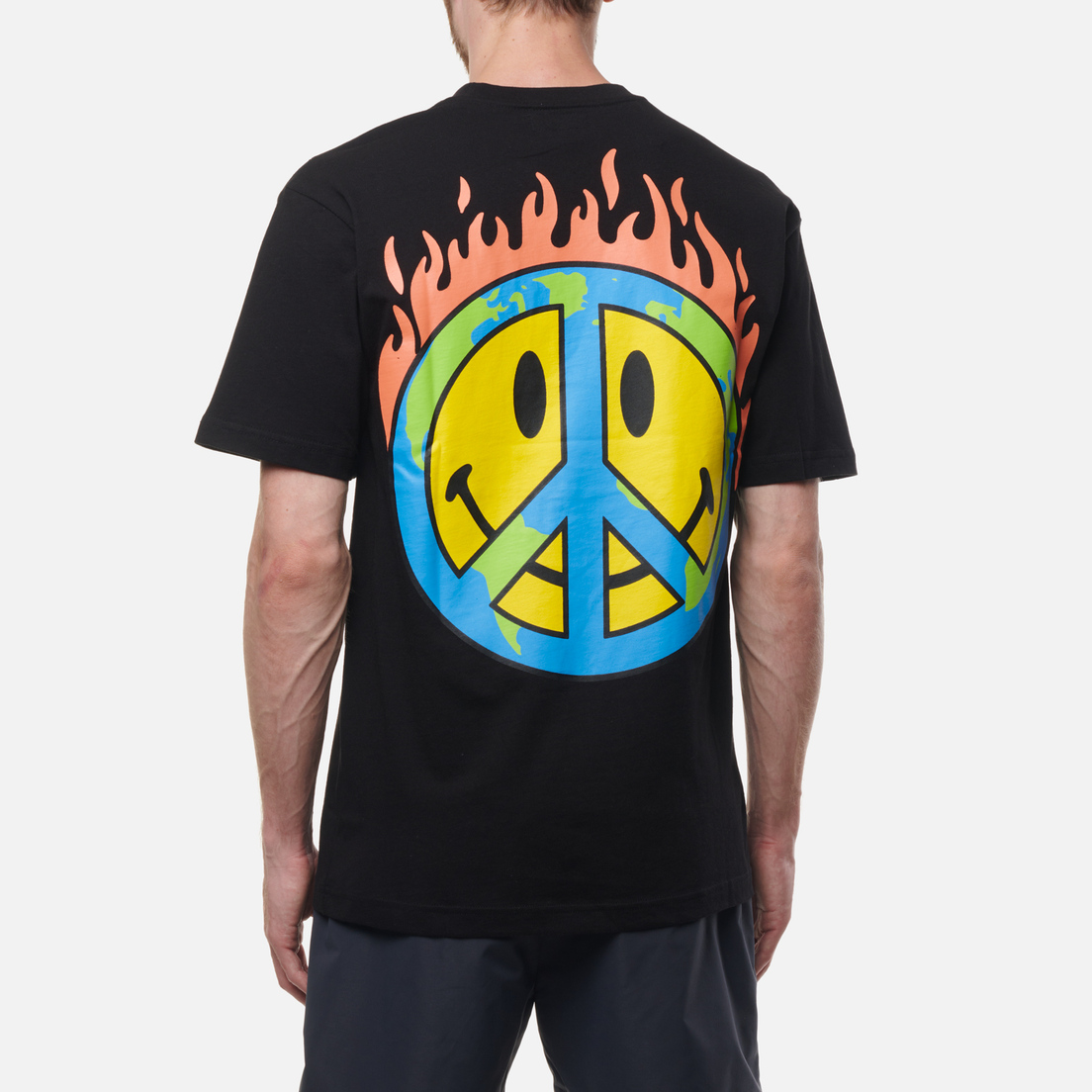 MARKET Мужская футболка Smiley Earth On Fire