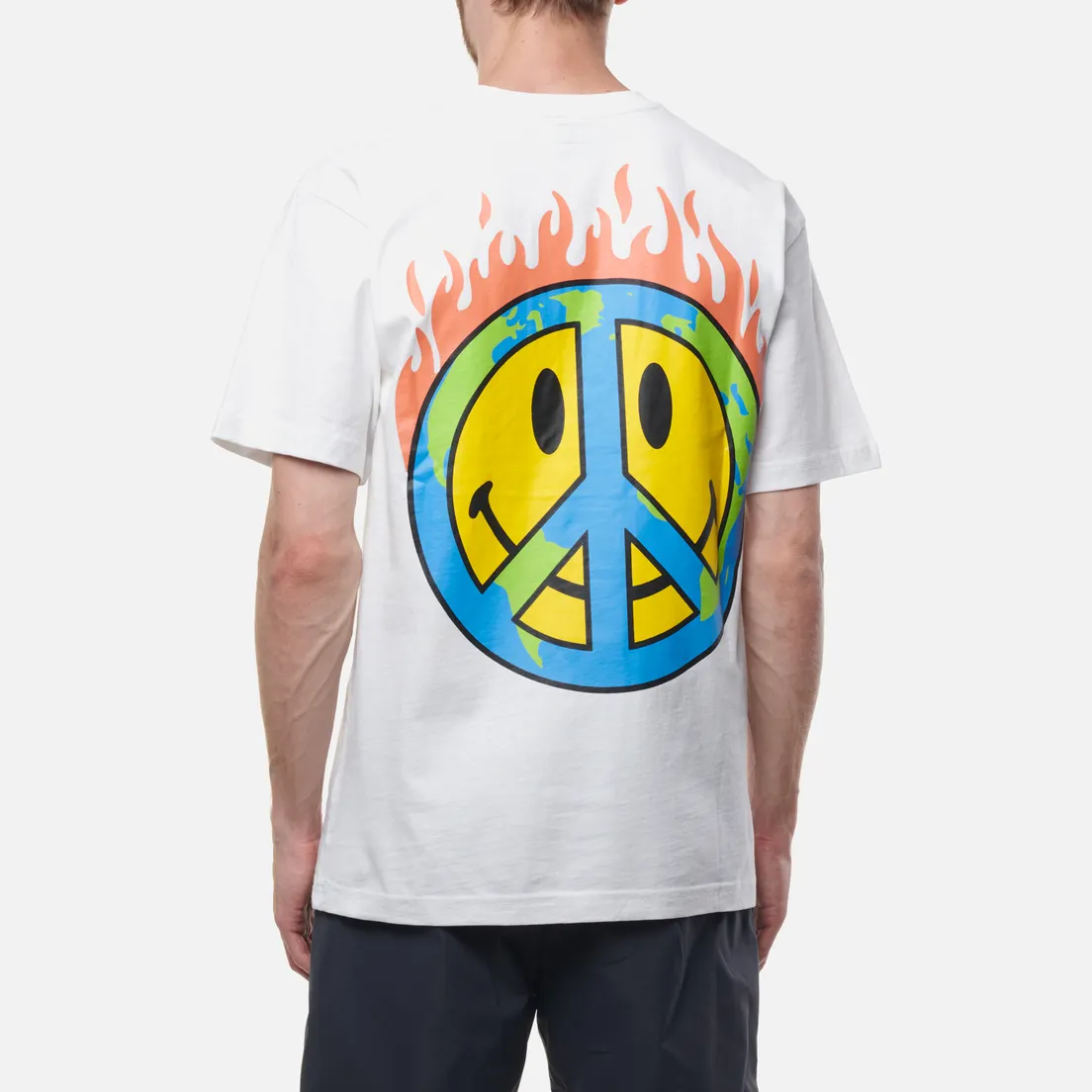 MARKET Мужская футболка Smiley Earth On Fire