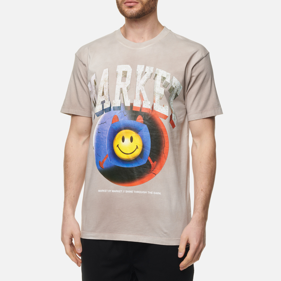 MARKET Мужская футболка Smiley Happiness Within Tie-Dye
