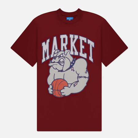 фото Мужская футболка market bulldogs, цвет бордовый, размер s