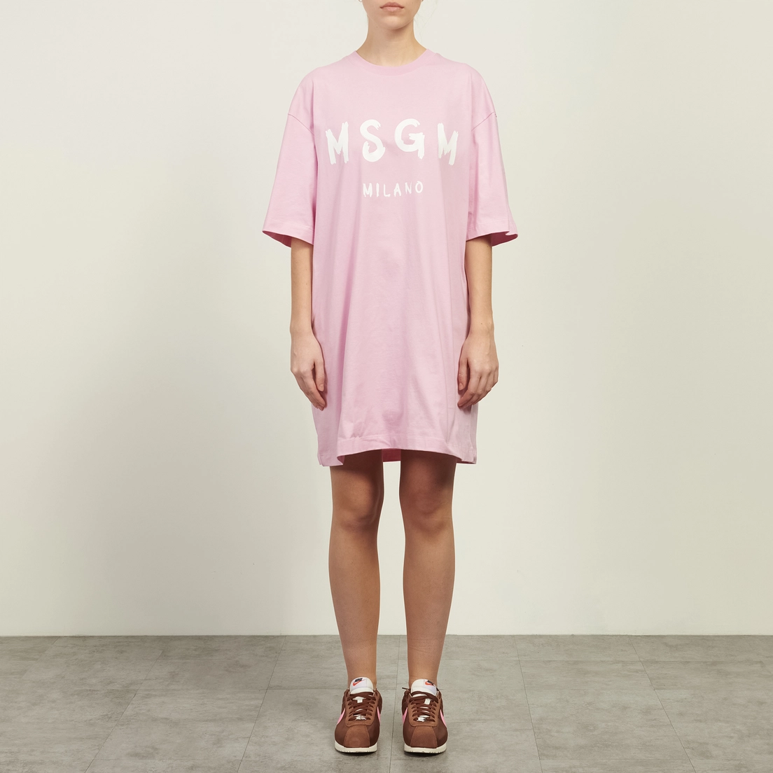MSGM Женское платье Brush Stroke Cotton