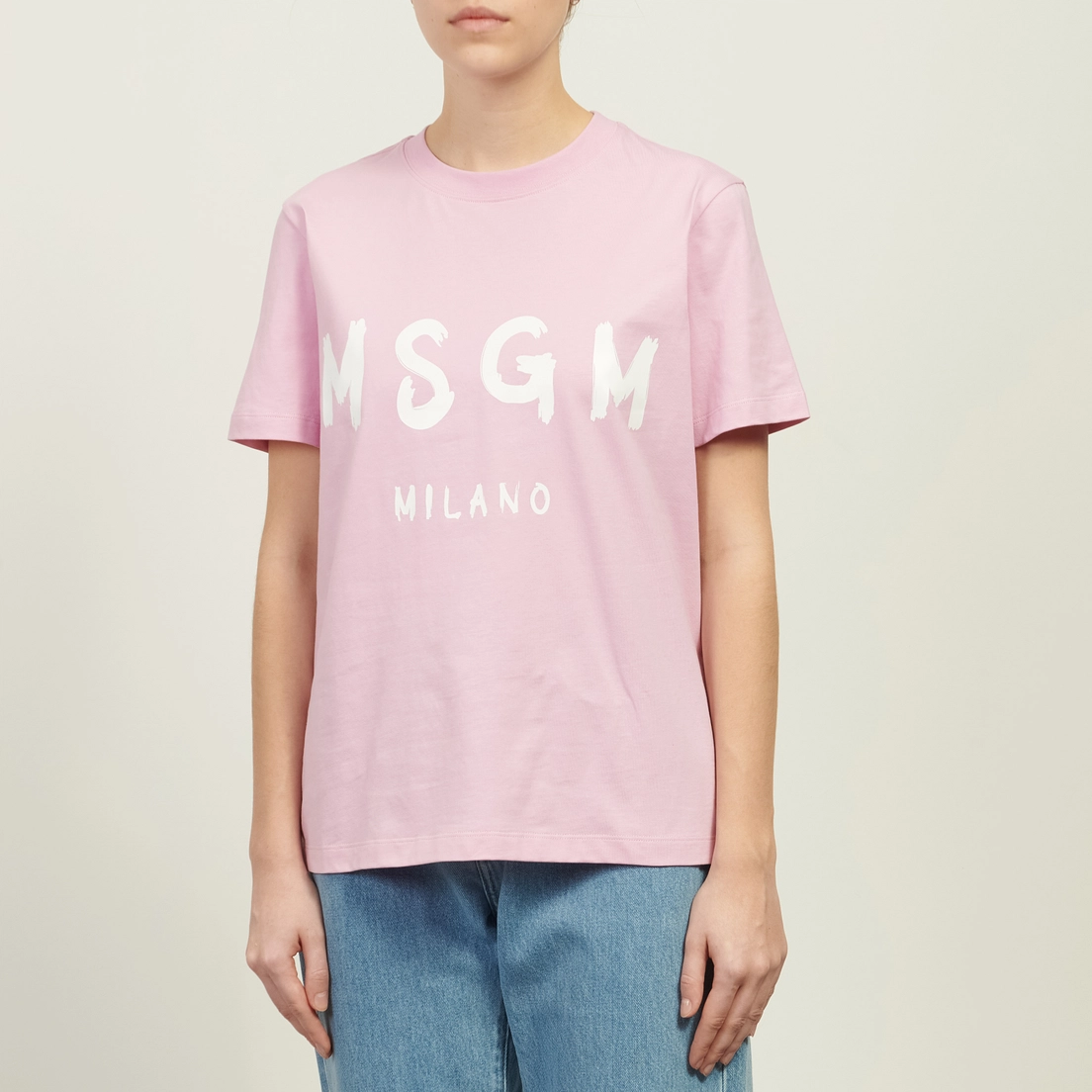 MSGM Женская футболка MSGM Brush Stroke Logo