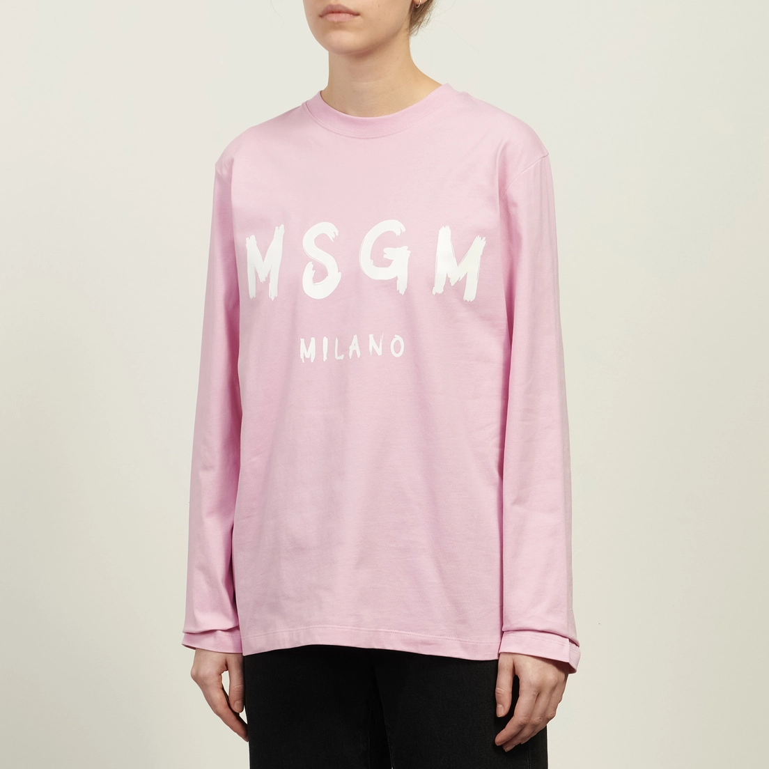 MSGM Женский лонгслив Brush Stroke Logo Cotton