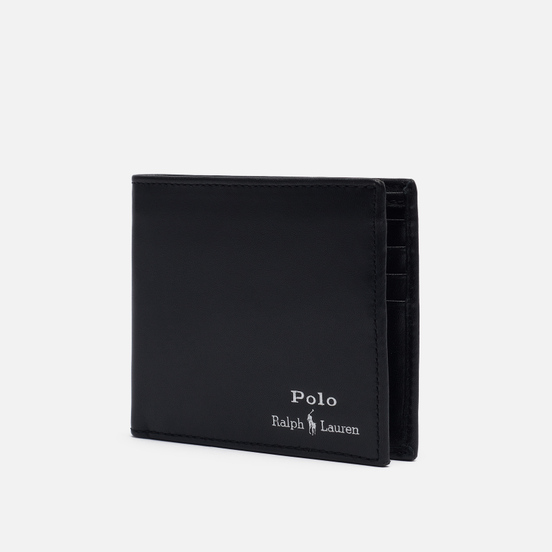Кошелек Polo Ralph Lauren Gold Polo Pony Bill Fold Smooth Leather Black