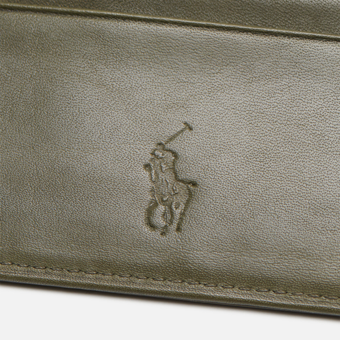 Держатель для карт Polo Ralph Lauren, цвет зелёный, размер UNI 405-803867-005 Gold Polo Pony Smooth Leather - фото 3