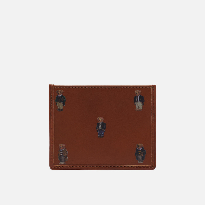 Держатель для карточек Polo Ralph Lauren, цвет коричневый, размер UNI 405-826010-002 All Over Bear Smooth Leather - фото 1