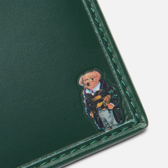 Держатель для карточек Polo Ralph Lauren All Over Bear Smooth Leather Forest Green