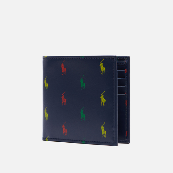Кошелек Polo Ralph Lauren All Over Pony Leather Billfold Navy/Multi
