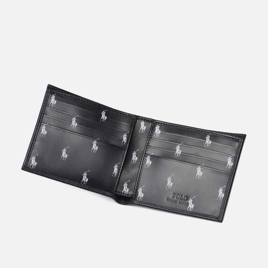 Кошелек Polo Ralph Lauren Signature Pony Leather Billfold Black/White