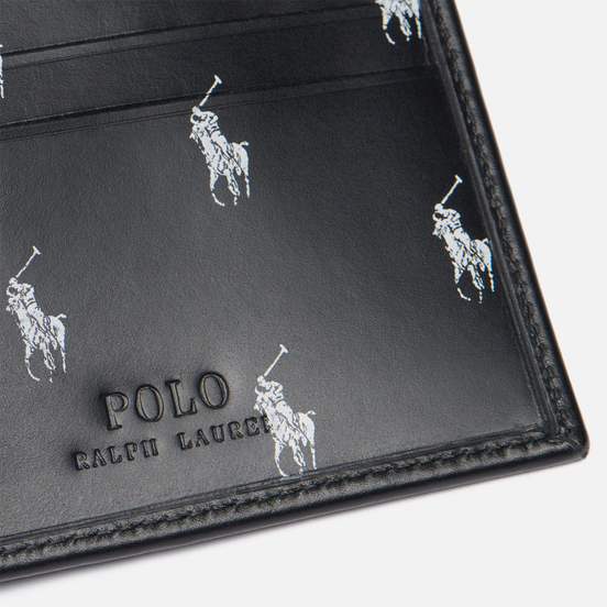 Кошелек Polo Ralph Lauren Signature Pony Leather Billfold Black/White