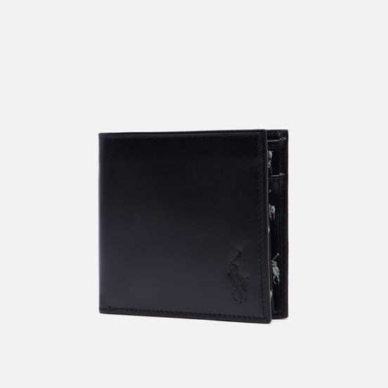Кошелек Polo Ralph Lauren Signature Pony Leather Billfold Coin Black/White