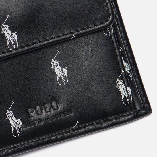 Кошелек Polo Ralph Lauren Signature Pony Leather Billfold Coin Black/White