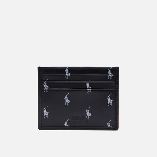 Держатель для карточек Polo Ralph Lauren Signature Pony Leather Black/White