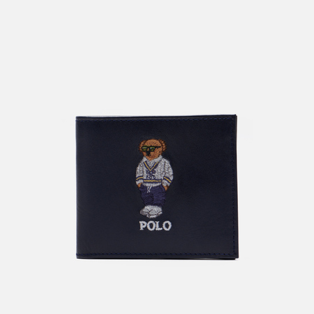 Кошельки  Brandshop Кошелек Polo Ralph Lauren Polo Bear Embroidered Leather Billfold, цвет синий