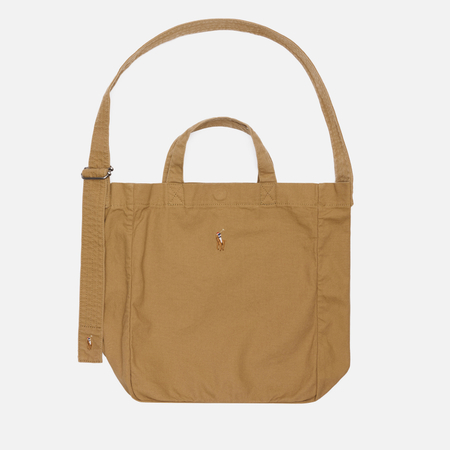 Сумка Polo Ralph Lauren Canvas Tote Large, цвет коричневый