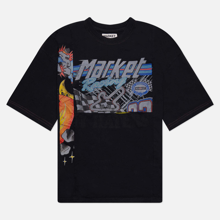 фото Мужская футболка market reverse weave 6 panel rework 5, цвет чёрный, размер m