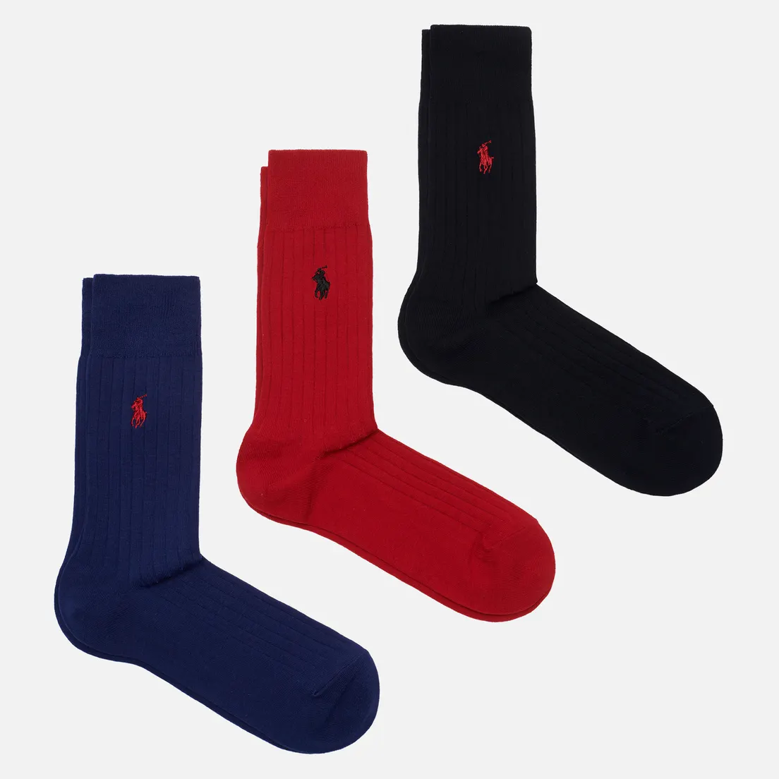 Polo Ralph Lauren Комплект носков Egyptian Cotton Rib Crew 3-Pack