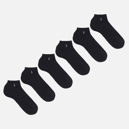 Комплект носков Polo Ralph Lauren Cushioned Low Cut 6-Pack, цвет чёрный, размер 40-46 EU
