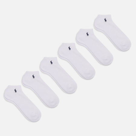 Комплект носков Polo Ralph Lauren Cushioned Low Cut 6-Pack, цвет белый, размер 40-46 EU