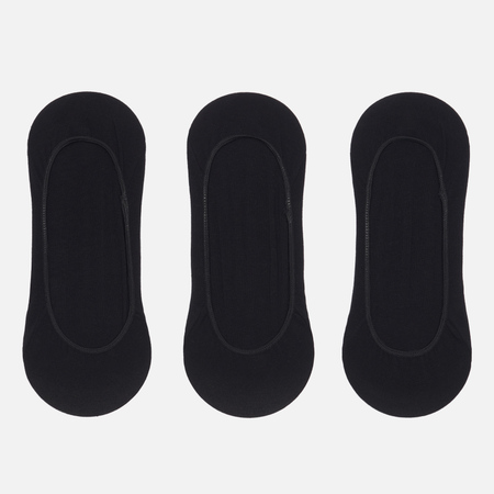Комплект носков Polo Ralph Lauren No-Show Dress 3-Pack, цвет чёрный, размер 40-46 EU