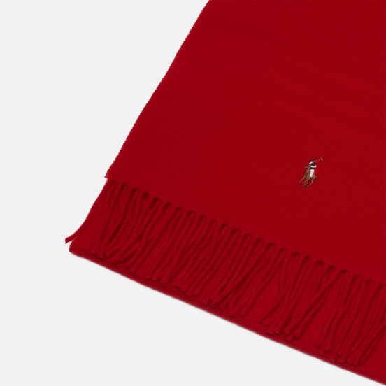 Шарф Polo Ralph Lauren Fringed Virgin Wool Red