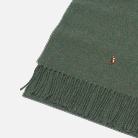 Шарф Polo Ralph Lauren Fringed Virgin Wool Moss Green Heather