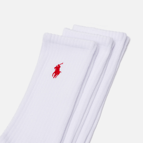 Комплект носков Polo Ralph Lauren Crew Embroidered Polo Pony 6-Pack White/Colored PP