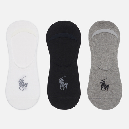  Комплект носков Polo Ralph Lauren Lightweight Liner No-Show 3-Pack, цвет комбинированный, размер 40-46 EU