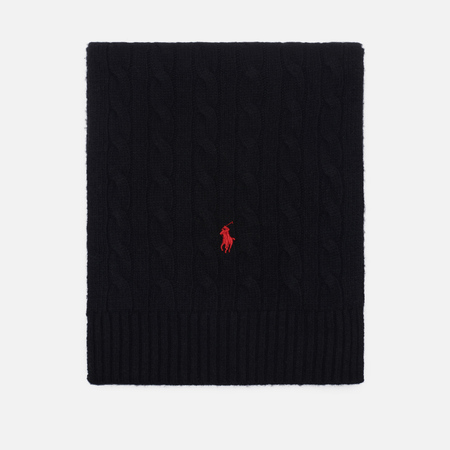 Шарф Polo Ralph Lauren Cable Wool/Nylon Oblong, цвет чёрный