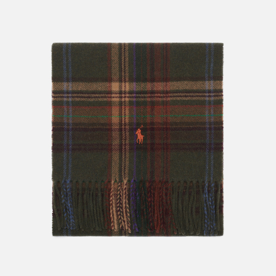 Шарф Polo Ralph Lauren Greenwich Plaid Recycled Wool Infinity Olive/Multi