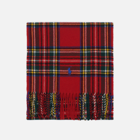 Шарф Polo Ralph Lauren Recycled Wool Tartan Oblong, цвет красный