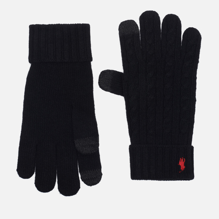 Перчатки Polo Ralph Lauren Classic Cable Wool/Nylon, цвет чёрный