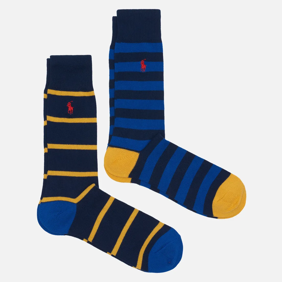 Polo Ralph Lauren Комплект носков Cotton Stripes Embroidered Polo Pony 2-Pack