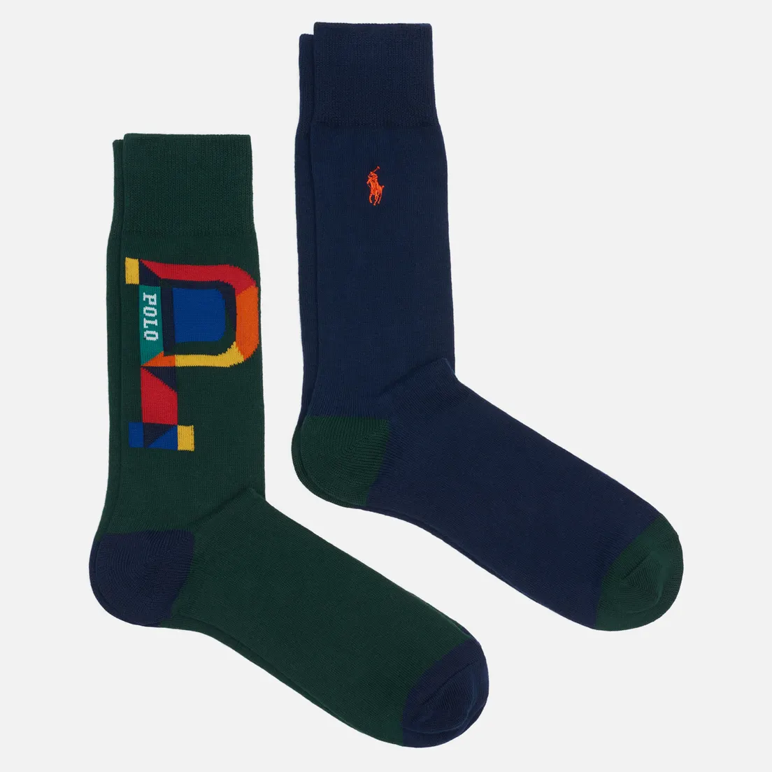 Polo Ralph Lauren Комплект носков Graphic Spectra & Embroidered Pony 2-Pack