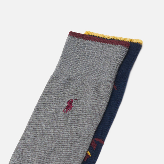 Комплект носков Polo Ralph Lauren, цвет комбинированный, размер 40-46 449-856174-002 Big Polo Pony & Embroidered Polo Pony 2-Pack - фото 2
