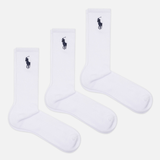 Комплект носков Polo Ralph Lauren Embroidered Big Pony 3-Pack White