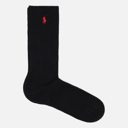 Носки Polo Ralph Lauren Stretch Cotton Blend Crew Single, цвет чёрный, размер 40-46 EU