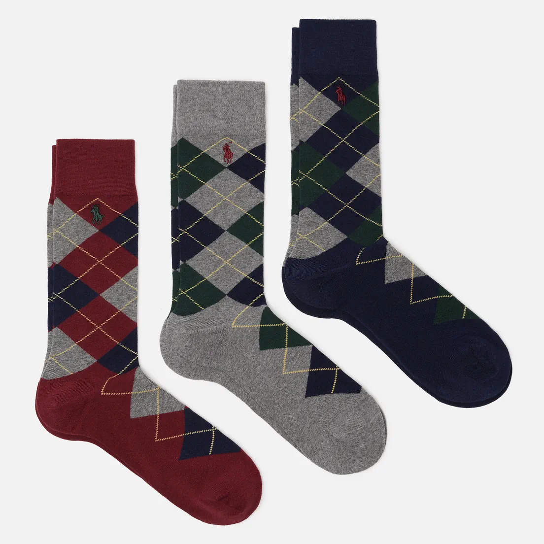 Polo Ralph Lauren Комплект носков Argyle Crew Combed Cotton 3-Pack