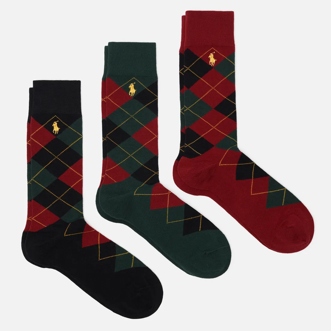 Polo Ralph Lauren Комплект носков Argyle Crew Combed Cotton 3-Pack