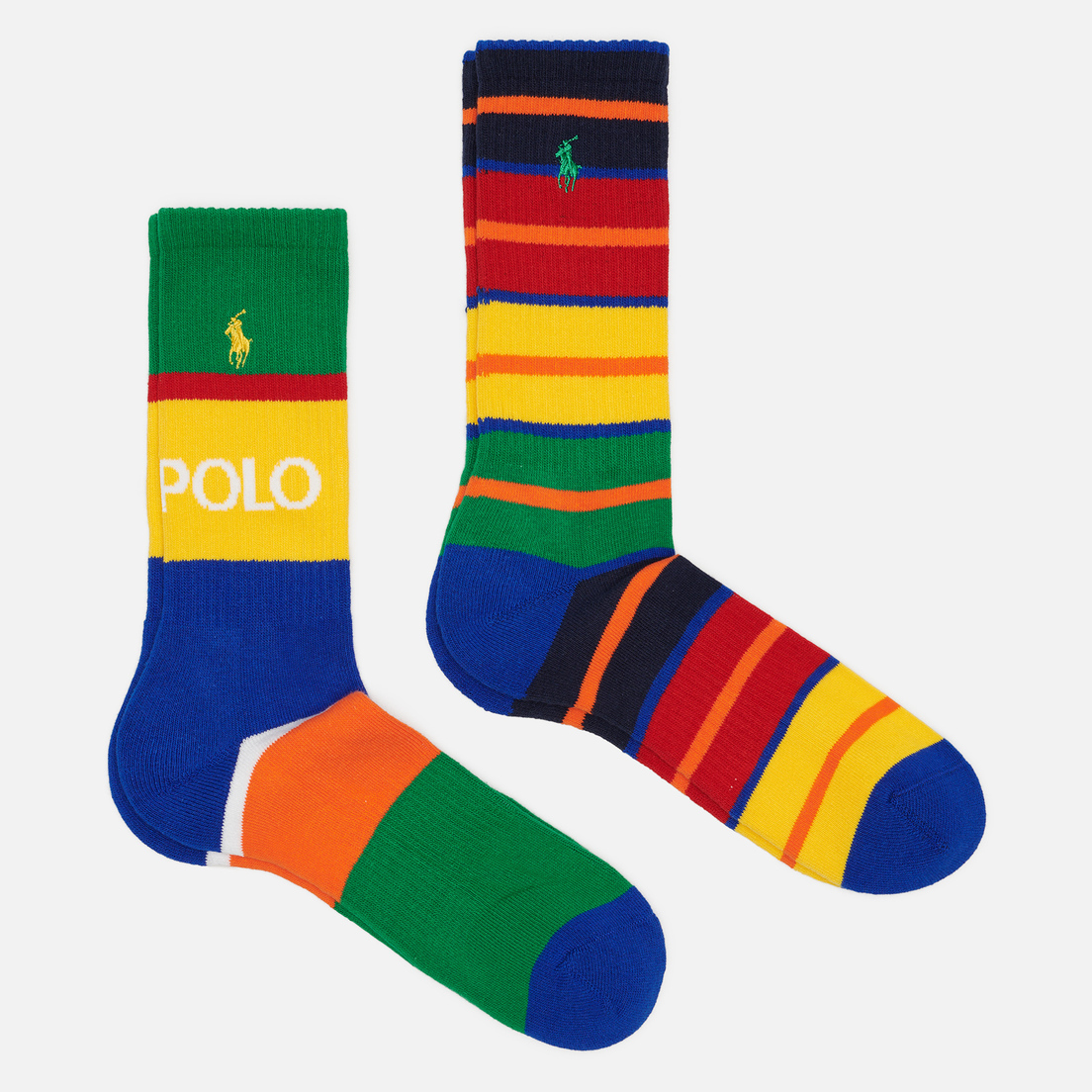 Polo Ralph Lauren Комплект носков Striped Cotton Blend Crew 2-Pack