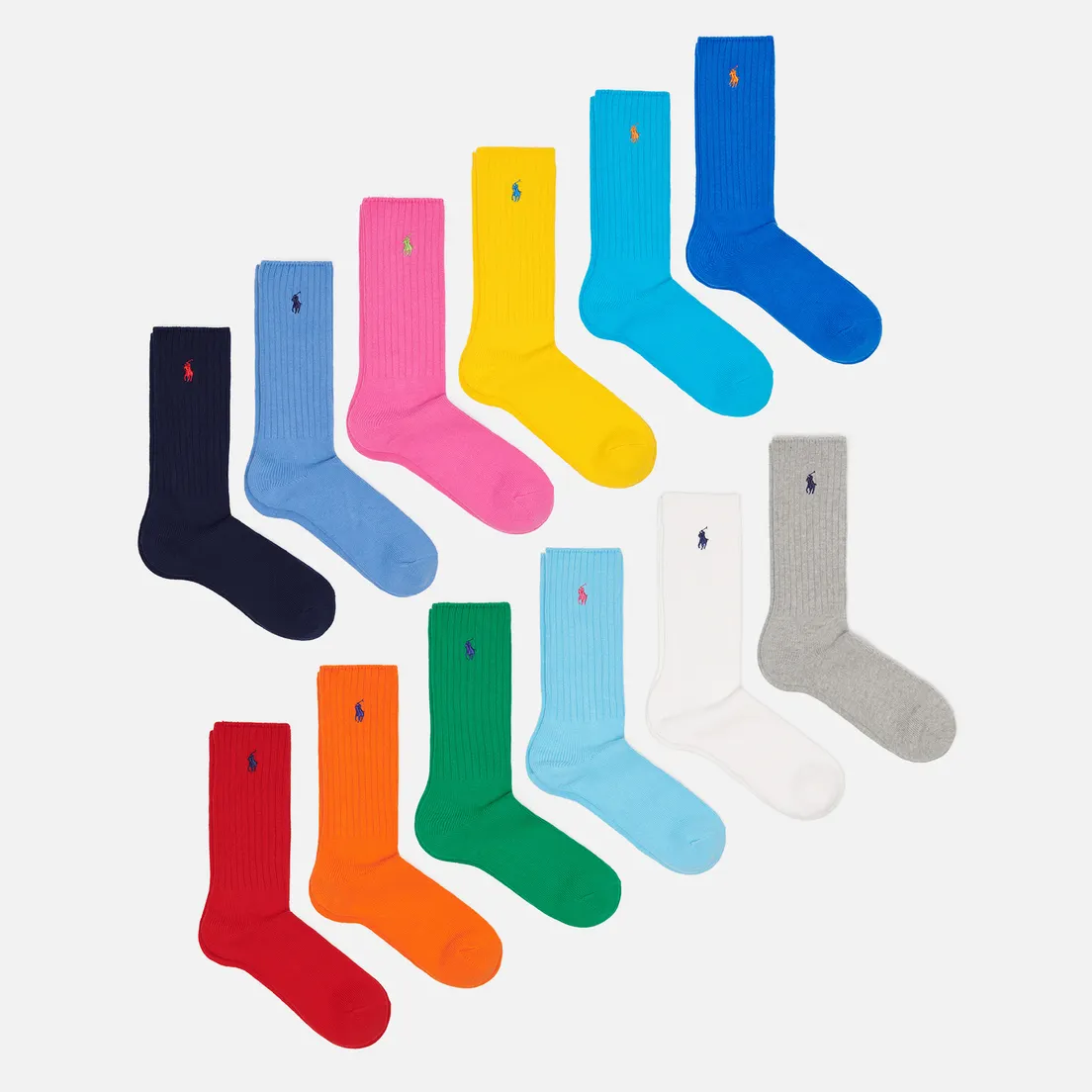 Polo Ralph Lauren Комплект носков Cotton Rib Crew Gift Box 12-Pack