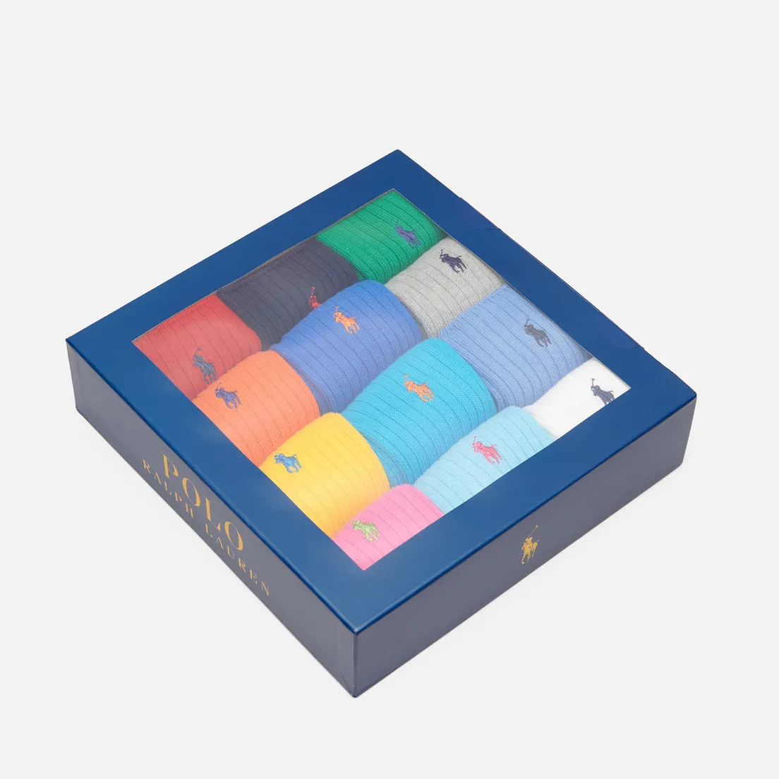 Polo Ralph Lauren Комплект носков Cotton Rib Crew Gift Box 12-Pack