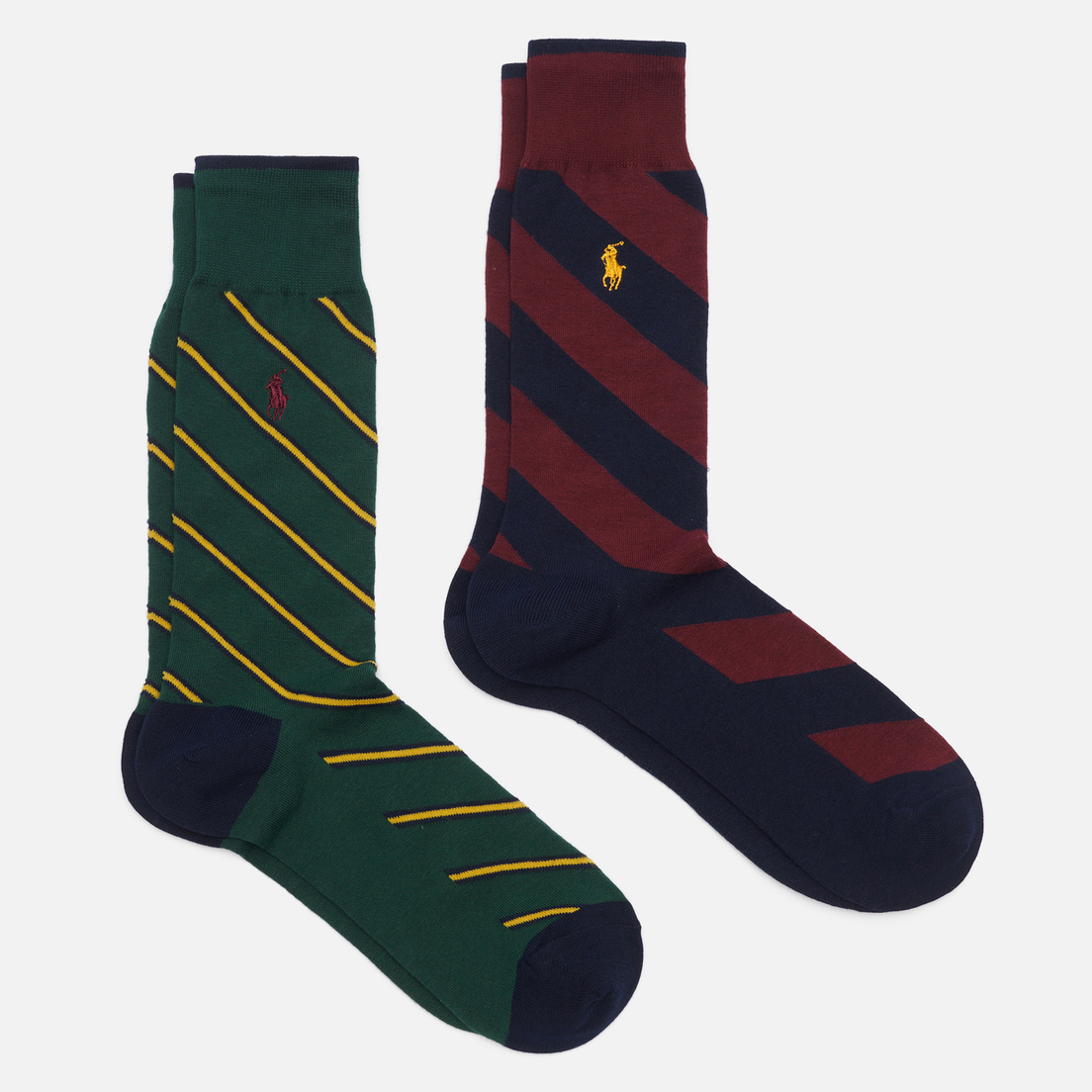 Polo Ralph Lauren Комплект носков Diagonal Stipe Crew 2-Pack
