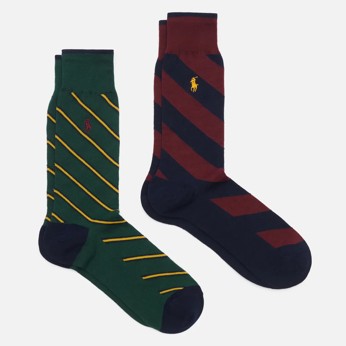 Polo Ralph Lauren Комплект носков Diagonal Stipe Crew 2-Pack