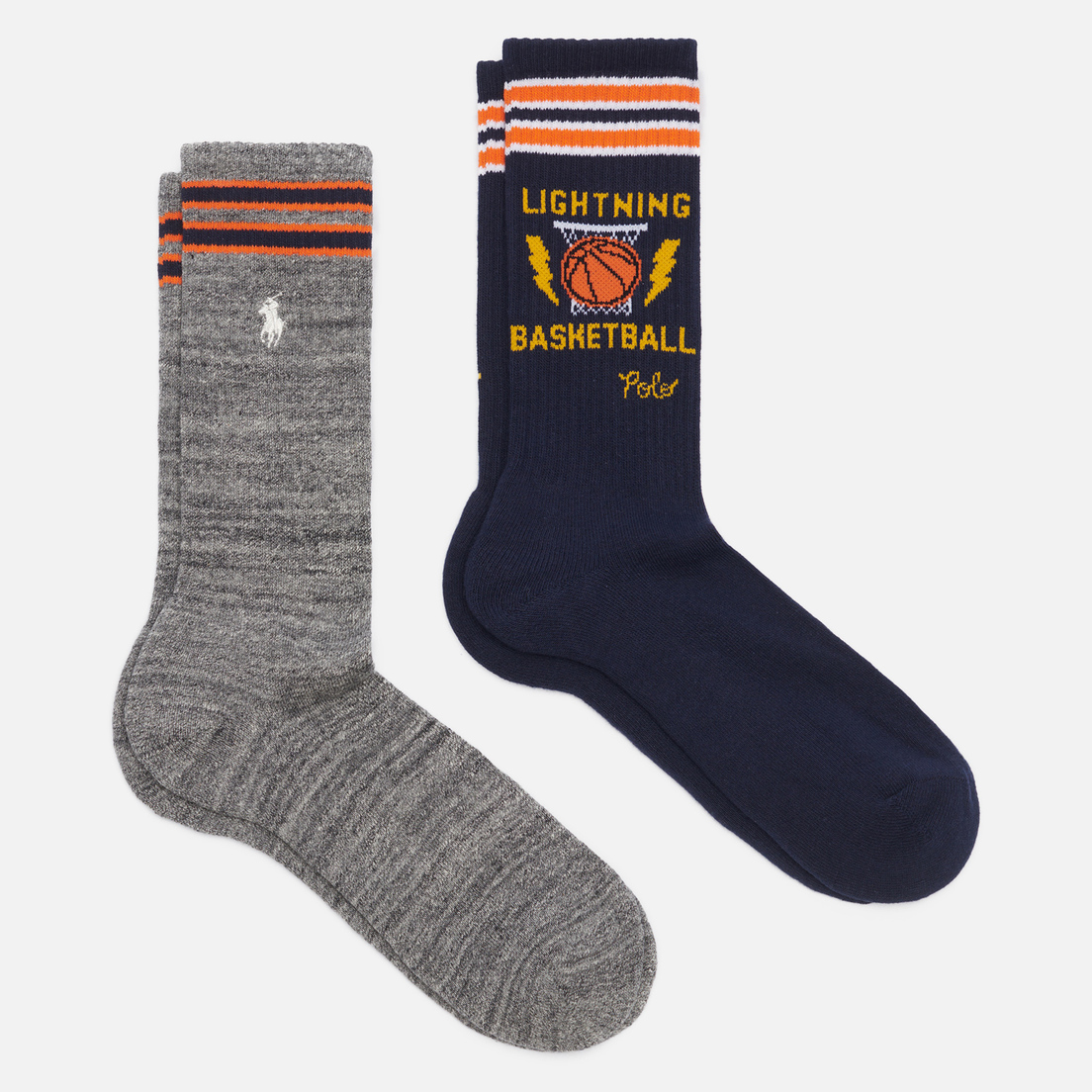 Polo Ralph Lauren Комплект носков Lightning Basketball Graphic Crew 2-Pack