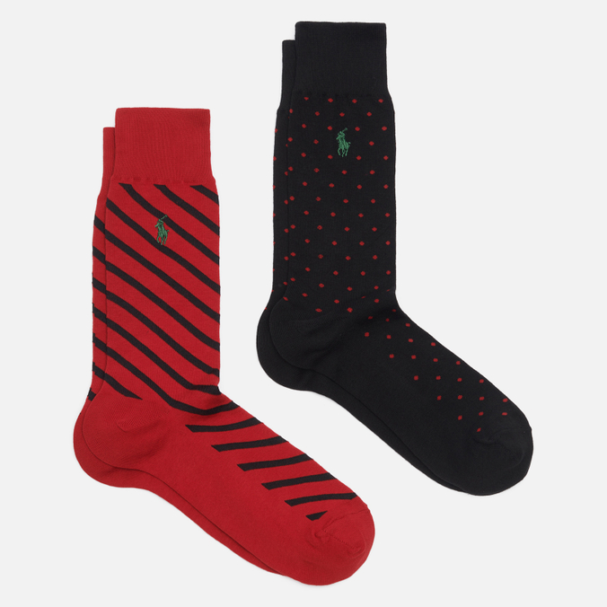Комплект носков Polo Ralph Lauren Dot & Stripe Crew 2-Pack