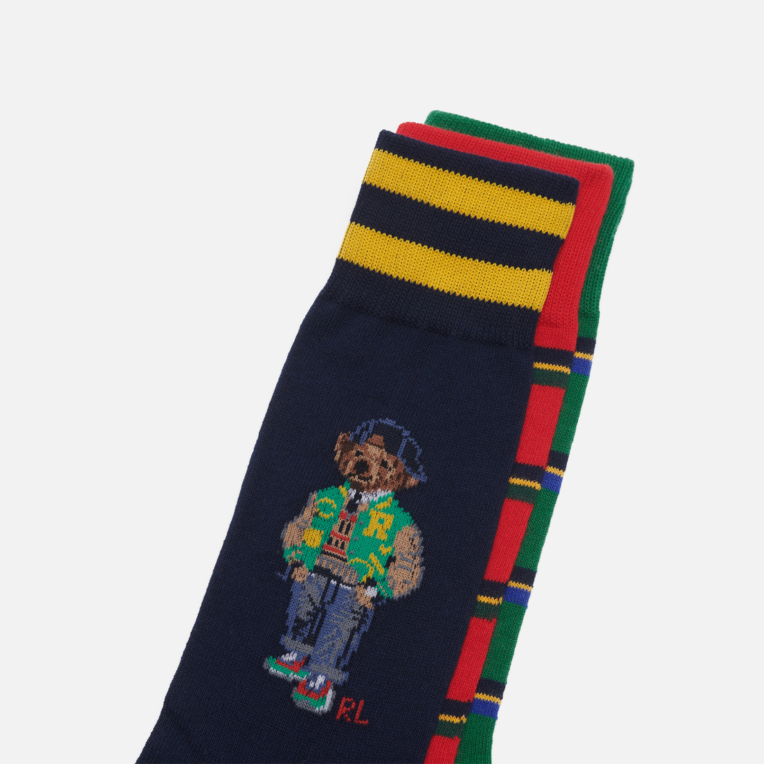 Polo Ralph Lauren Комплект носков Stripe & Polo Bear Heritage Crew Gift Box 3-Pack