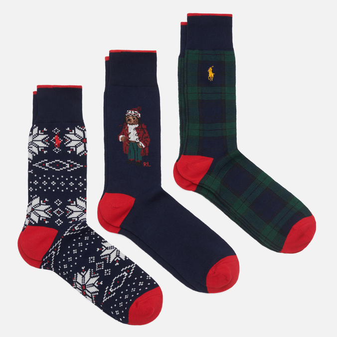 Комплект носков Polo Ralph Lauren Arctic Hold Bear Crew Gift Box 3-Pack
